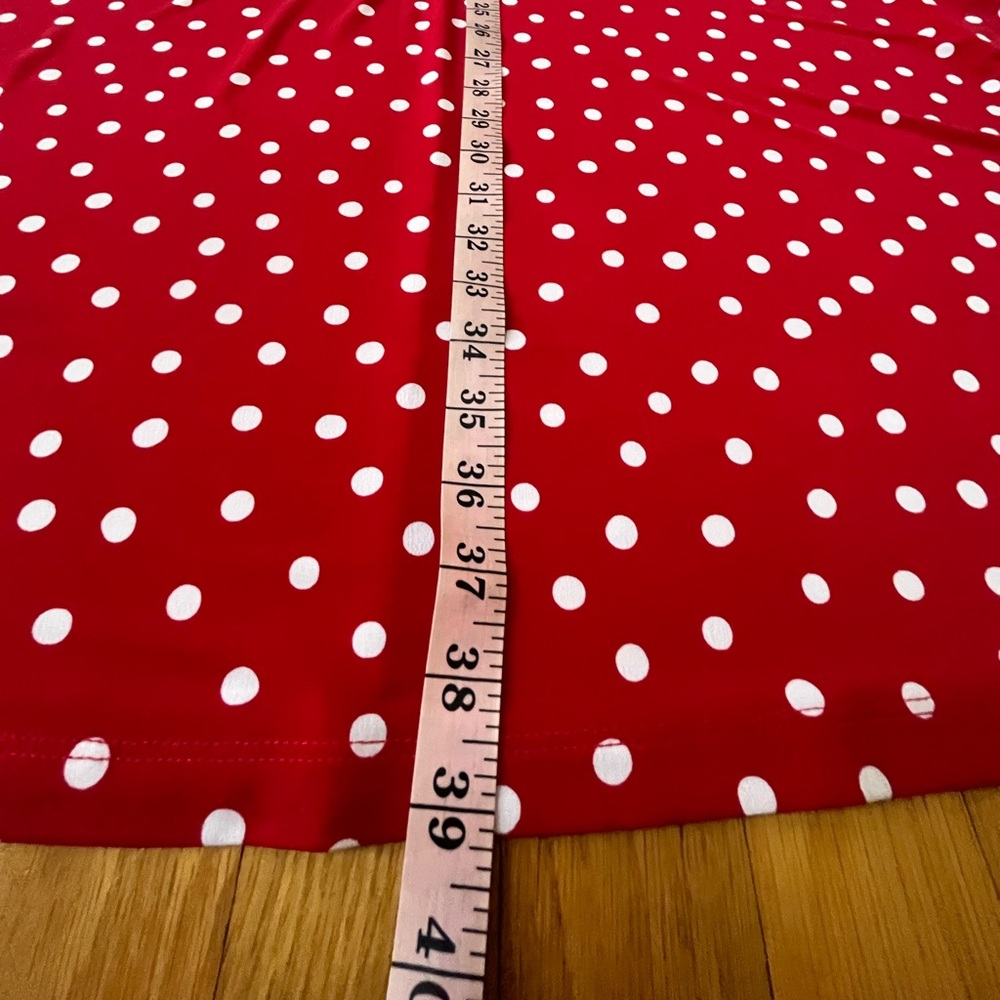 Susan Graver Red White Polka Dot short sleeve comfy stretch swing Dress size XL - Picture 7 of 7